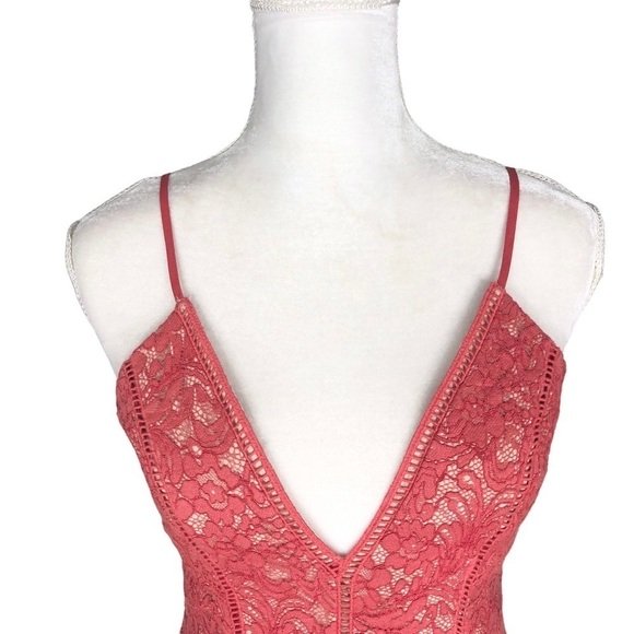 The Jetset Diaries salmon lace Rava dress high/low maxi straps small TJD - Picture 7 of 15
